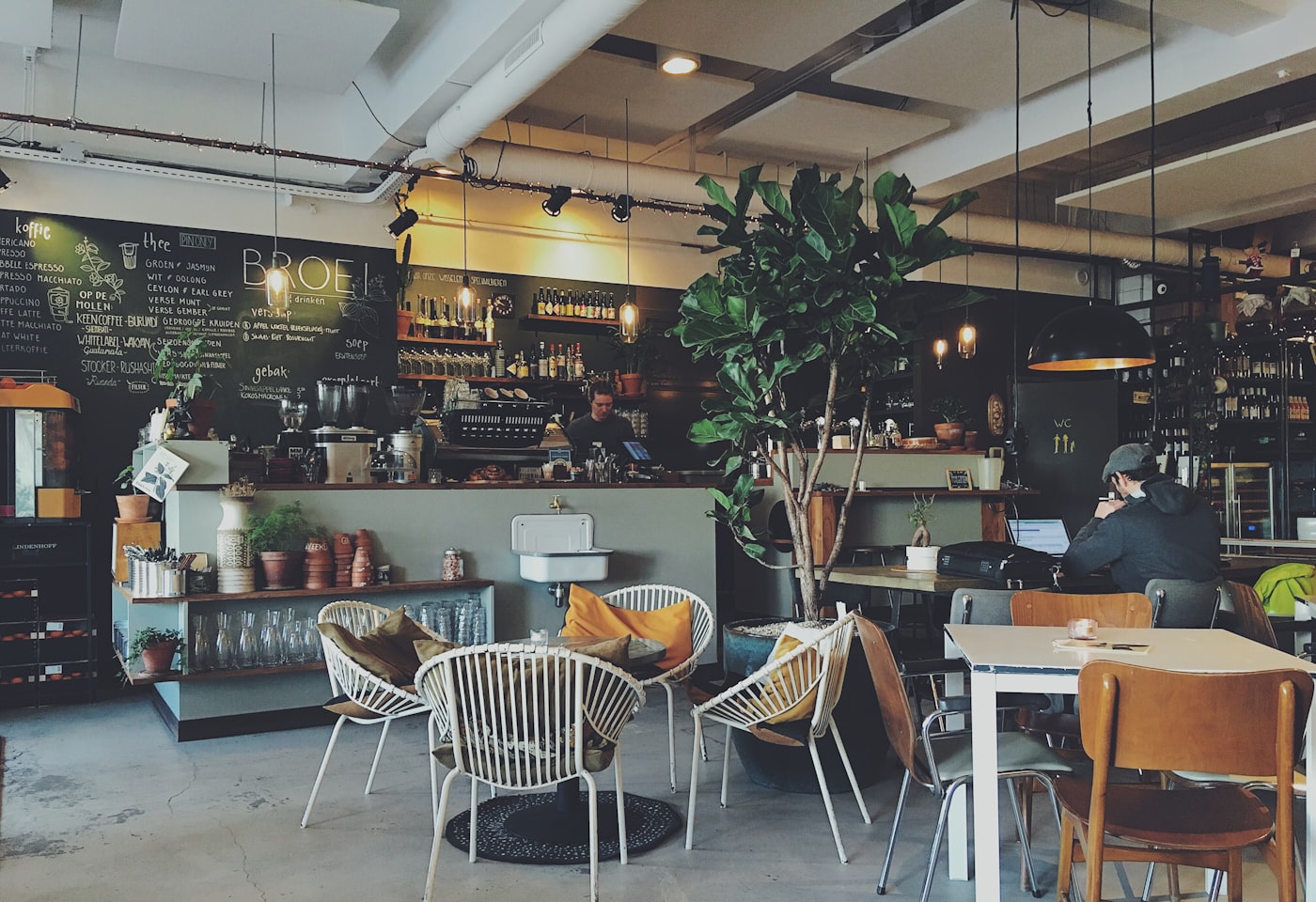 A cafe interior.